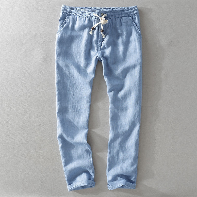 Linnen Jogger Broek voor Heren | Lichtgewicht Loungewear | Ademend Comfort in Effen Stijl