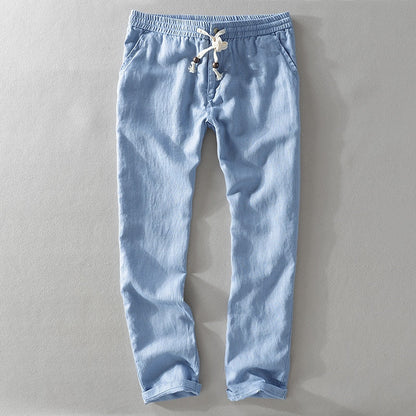 Linnen Jogger Broek voor Heren | Lichtgewicht Loungewear | Ademend Comfort in Effen Stijl
