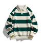 Gestreepte Rugbytrui | Vintage College Stijl | Uniseks Essential