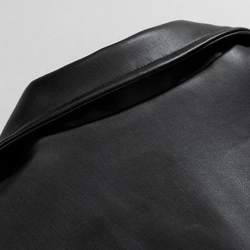 Heren PU Leren Jas | Oversized Fit | Minimalistische Bikerlook