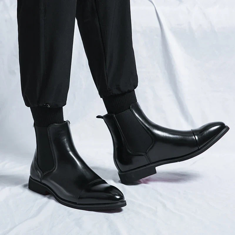 Leren Chelsea Boots Heren | Stijlvol & Comfortabel | Luxe Rode Zool