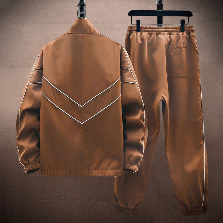 Heren Trainingspak met Contrasterende Strepen | Zip-Up Jack & Jogger | High-Street Athleisure