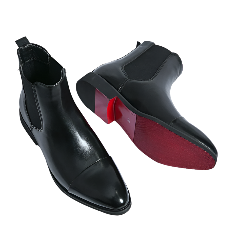 Leren Chelsea Boots Heren | Stijlvol & Comfortabel | Luxe Rode Zool