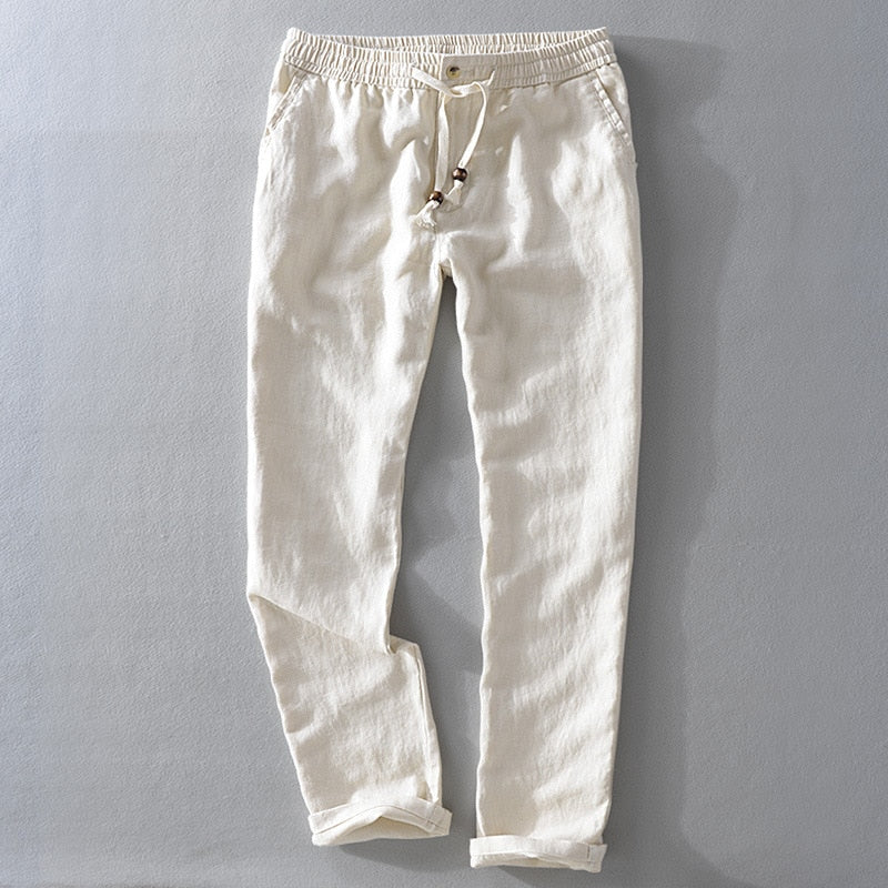 Linnen Jogger Broek voor Heren | Lichtgewicht Loungewear | Ademend Comfort in Effen Stijl