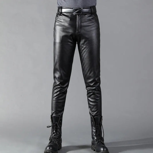 Heren Slim Fit Leren Broek | Stijlvol & Edgy | Kunstleer