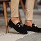 Classic Loafer | Luxe Suède Look | Gouden Bitdetail