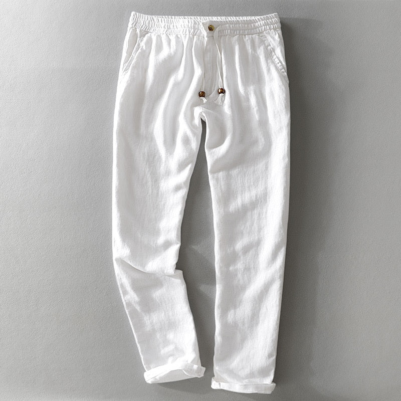 Linnen Jogger Broek voor Heren | Lichtgewicht Loungewear | Ademend Comfort in Effen Stijl