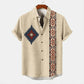 Zomer Overhemd | Katoen-Linnen | Tribal Print & Korte Mouw