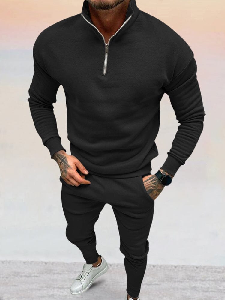 Heren Loungepak met Rits | Zandkleur | Slim Fit & Streetstyle