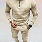 Heren Loungepak met Rits | Zandkleur | Slim Fit & Streetstyle