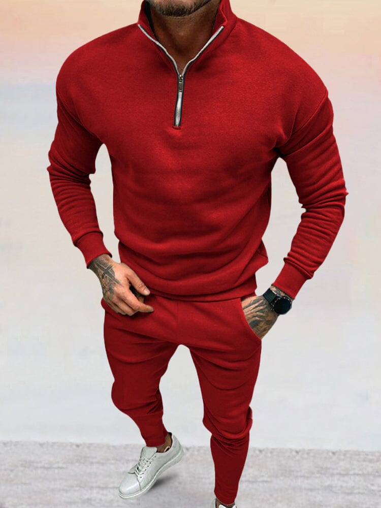 Heren Loungepak met Rits | Zandkleur | Slim Fit & Streetstyle