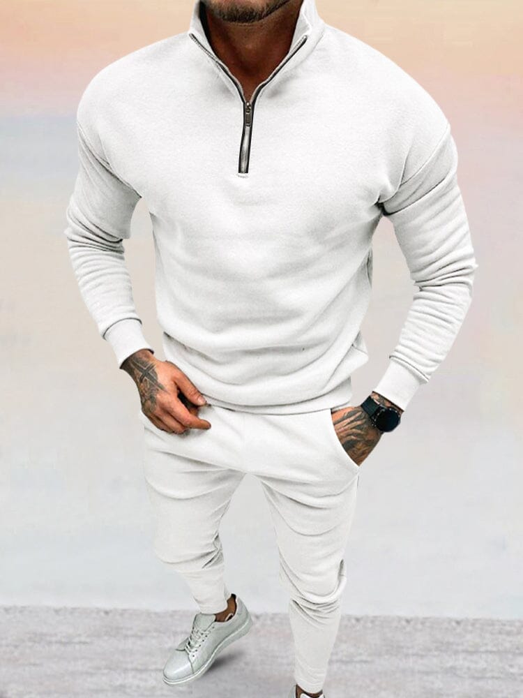 Heren Loungepak met Rits | Zandkleur | Slim Fit & Streetstyle