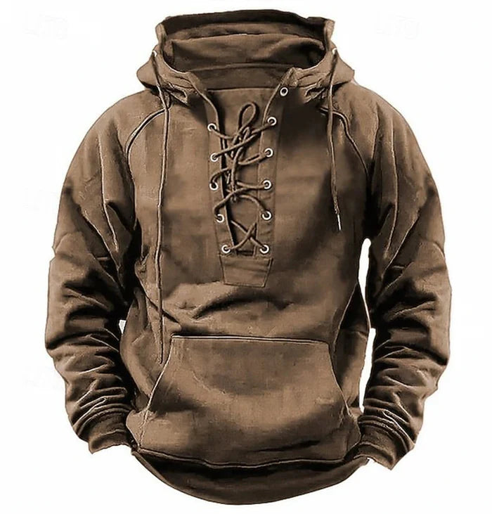 Heren Hoodie met Vetersluiting | Streetwear Style | Comfort & Karakter