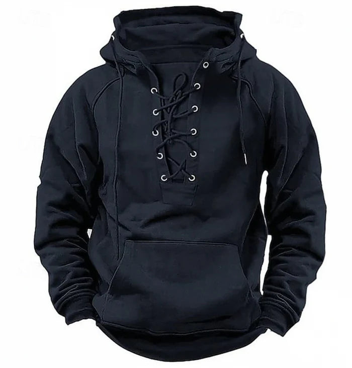 Heren Hoodie met Vetersluiting | Streetwear Style | Comfort & Karakter