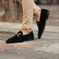 Classic Loafer | Luxe Suède Look | Gouden Bitdetail