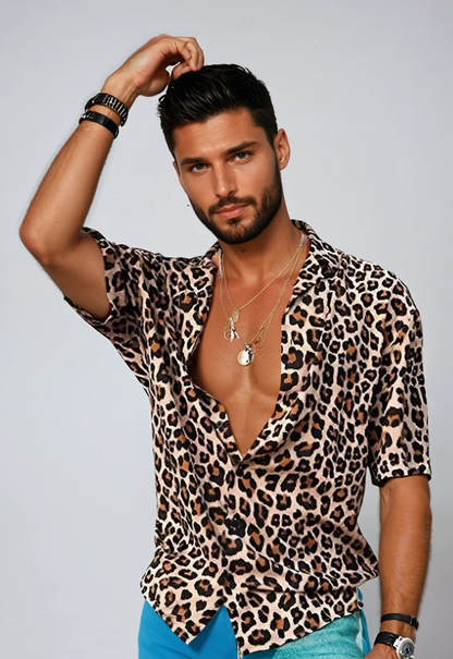 Wild Spirit Shirt | Slim Fit | Gedurfde Leopard Look