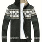 Heren Gebreid Vest met Rits | Noors Patroon | Warme Winterstijl