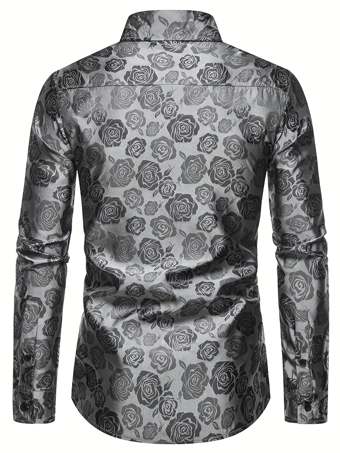 Jacquard Satijnen Overhemd voor Heren | Slim Fit | Luxe Bloemenstructuur