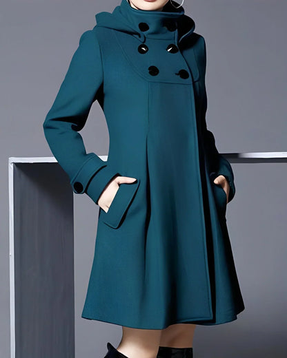 Vintage A-lijn Jas met Capuchon | Elegant & Warm