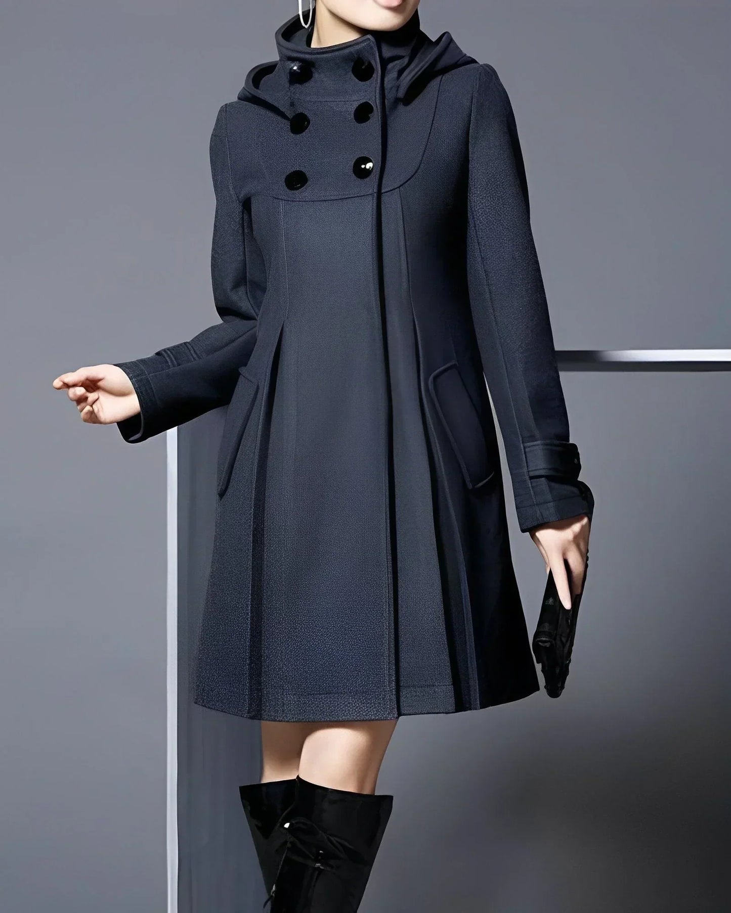 Vintage A-lijn Jas met Capuchon | Elegant & Warm
