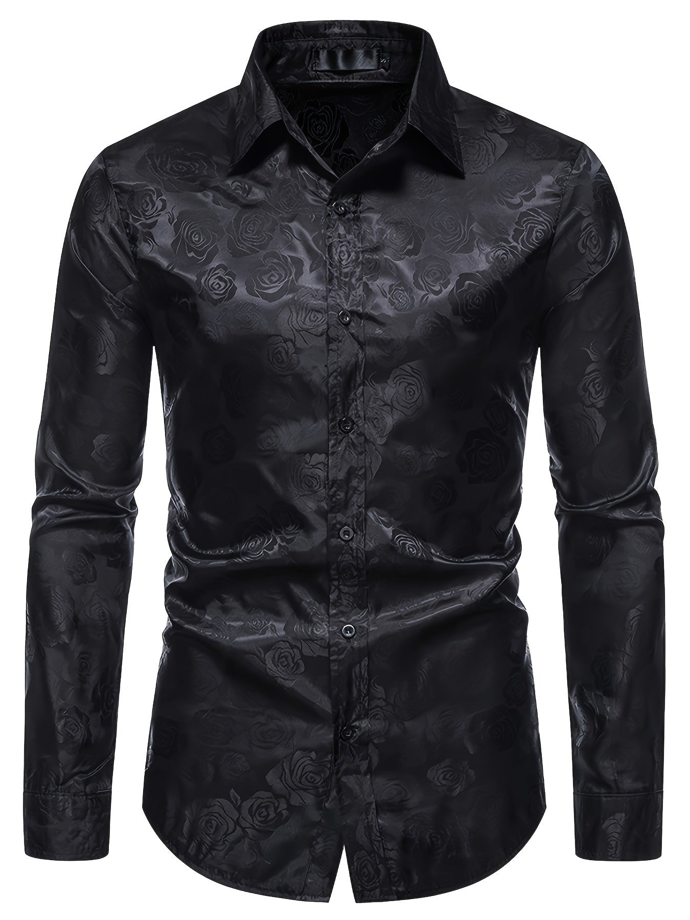 Jacquard Satijnen Overhemd voor Heren | Slim Fit | Luxe Bloemenstructuur