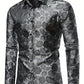 Jacquard Satijnen Overhemd voor Heren | Slim Fit | Luxe Bloemenstructuur