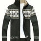 Gebreid Cardigan | Wolmix | Noors Patroon & Ritssluiting