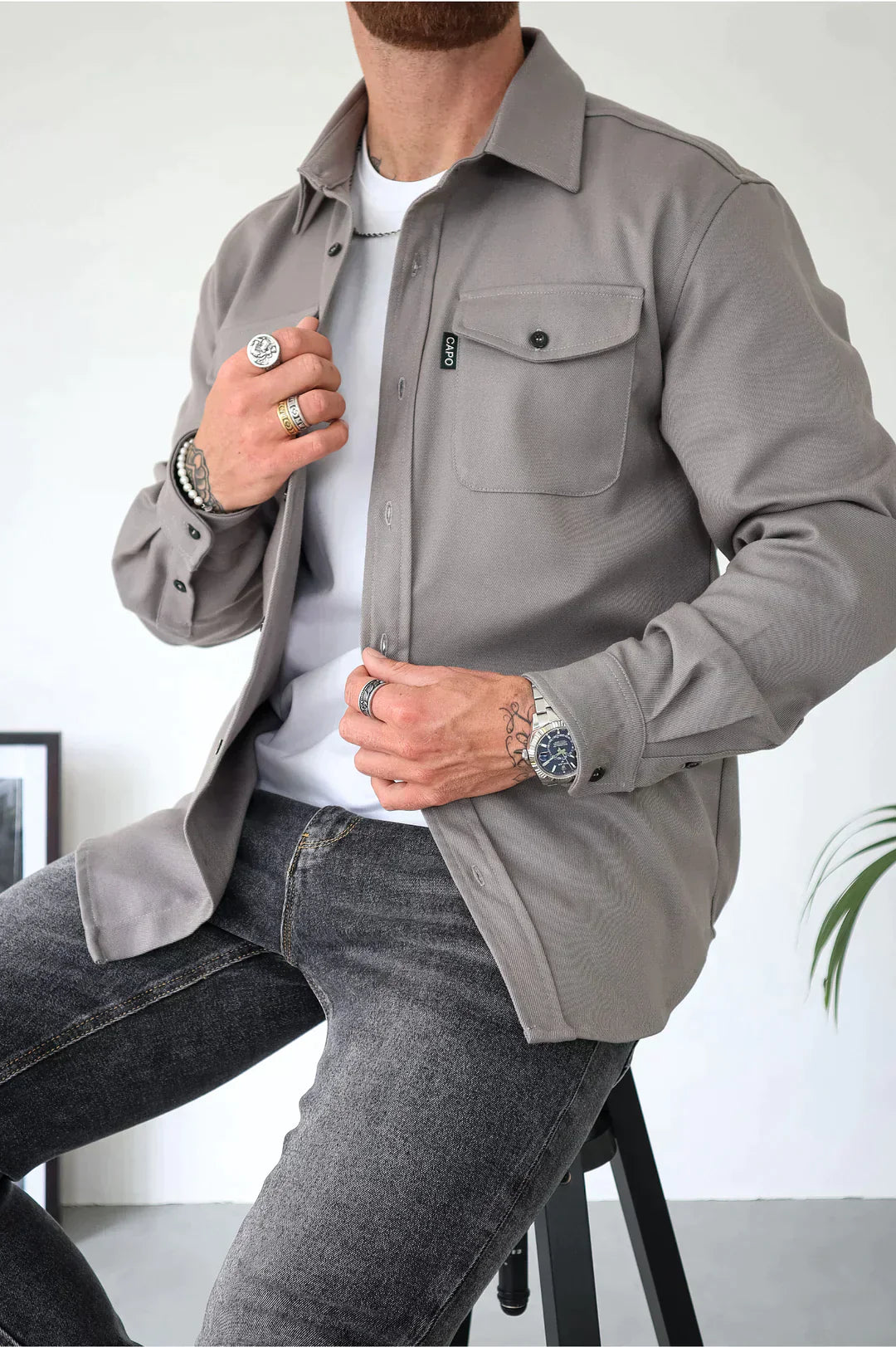 Soho Utility Overshirt | Strakke Streetwear Look | Gelaagd en Functioneel