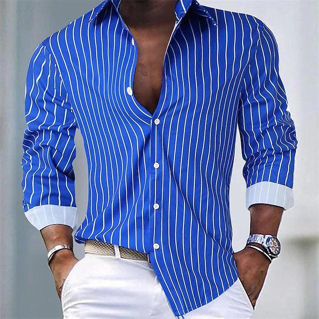 Bold Stripe Poplin Shirt | Slim Fit | Vibrant Smart Casual