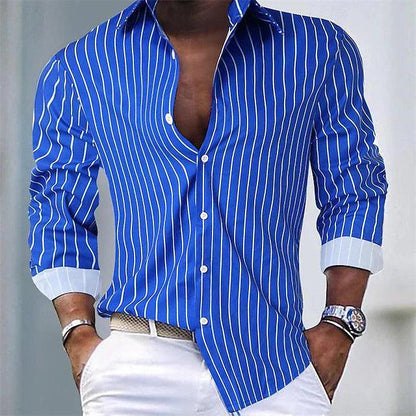 Bold Stripe Poplin Shirt | Slim Fit | Vibrant Smart Casual