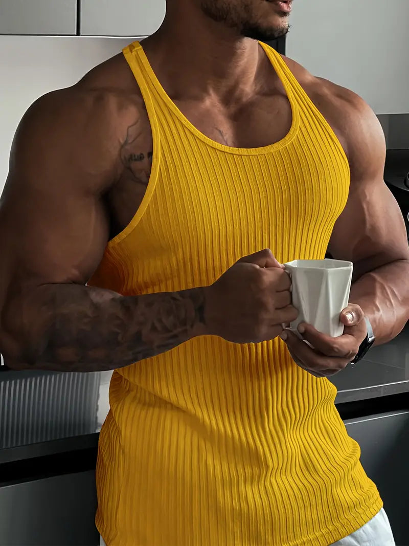 MuscleFit Rib Tanktop | Sportieve Singlet | Zomer & Gym Essential
