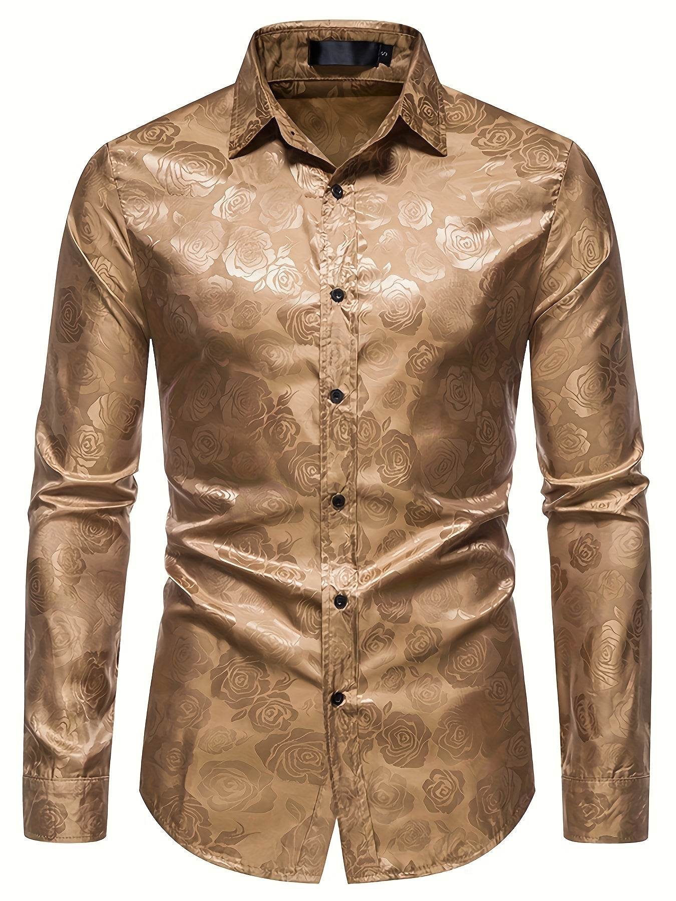 Jacquard Satijnen Overhemd voor Heren | Slim Fit | Luxe Bloemenstructuur