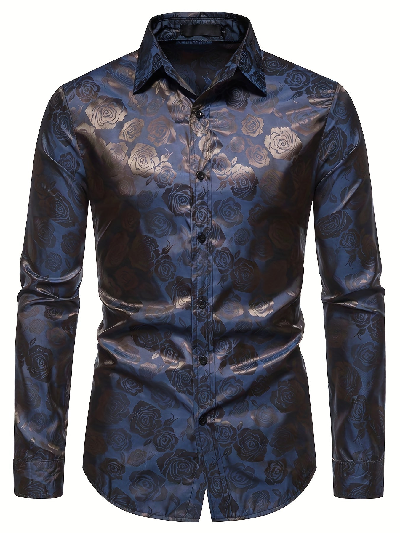 Jacquard Satijnen Overhemd voor Heren | Slim Fit | Luxe Bloemenstructuur
