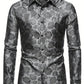 Jacquard Satijnen Overhemd voor Heren | Slim Fit | Luxe Bloemenstructuur