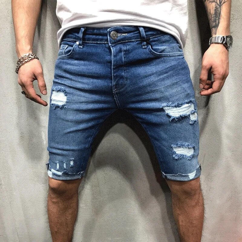 Heren Ripped Denim Shorts | Slim Fit | Streetstyle Zomerlook