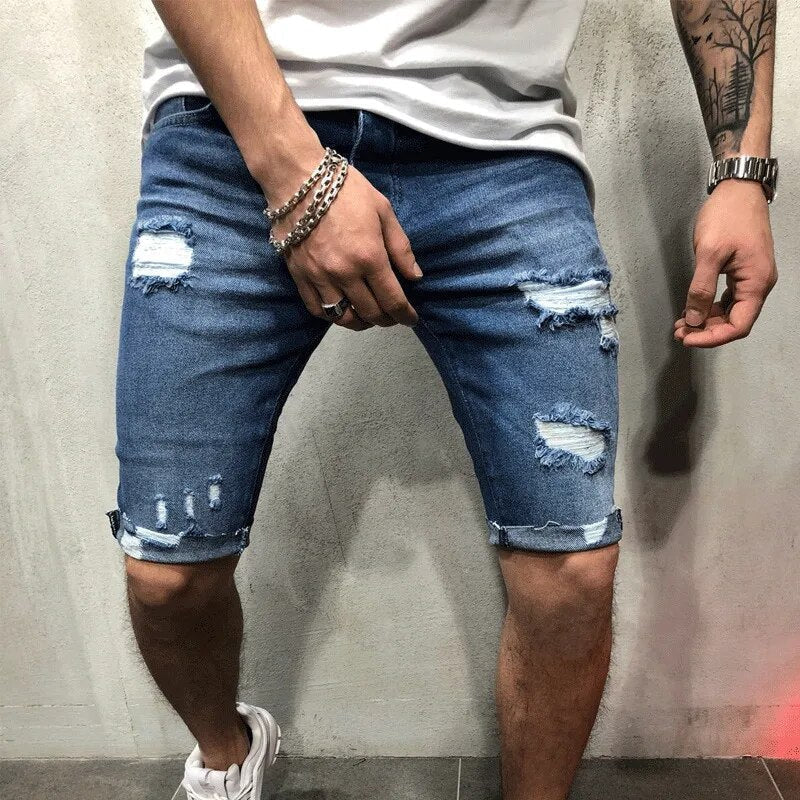 Heren Ripped Denim Shorts | Slim Fit | Streetstyle Zomerlook