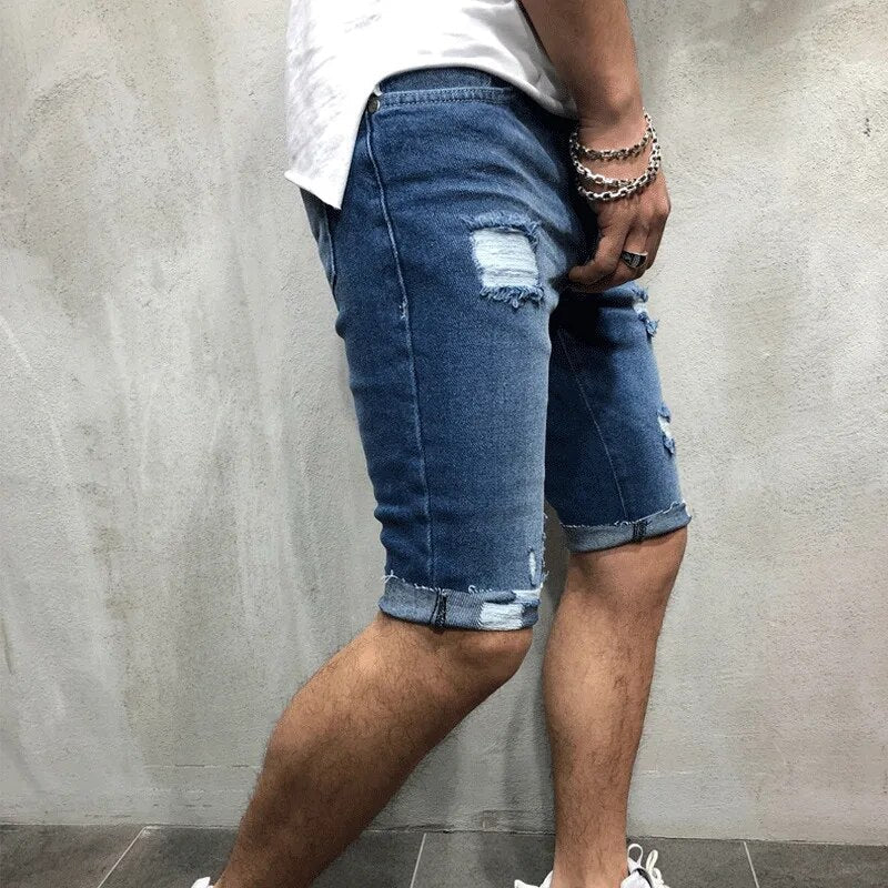 Heren Ripped Denim Shorts | Slim Fit | Streetstyle Zomerlook