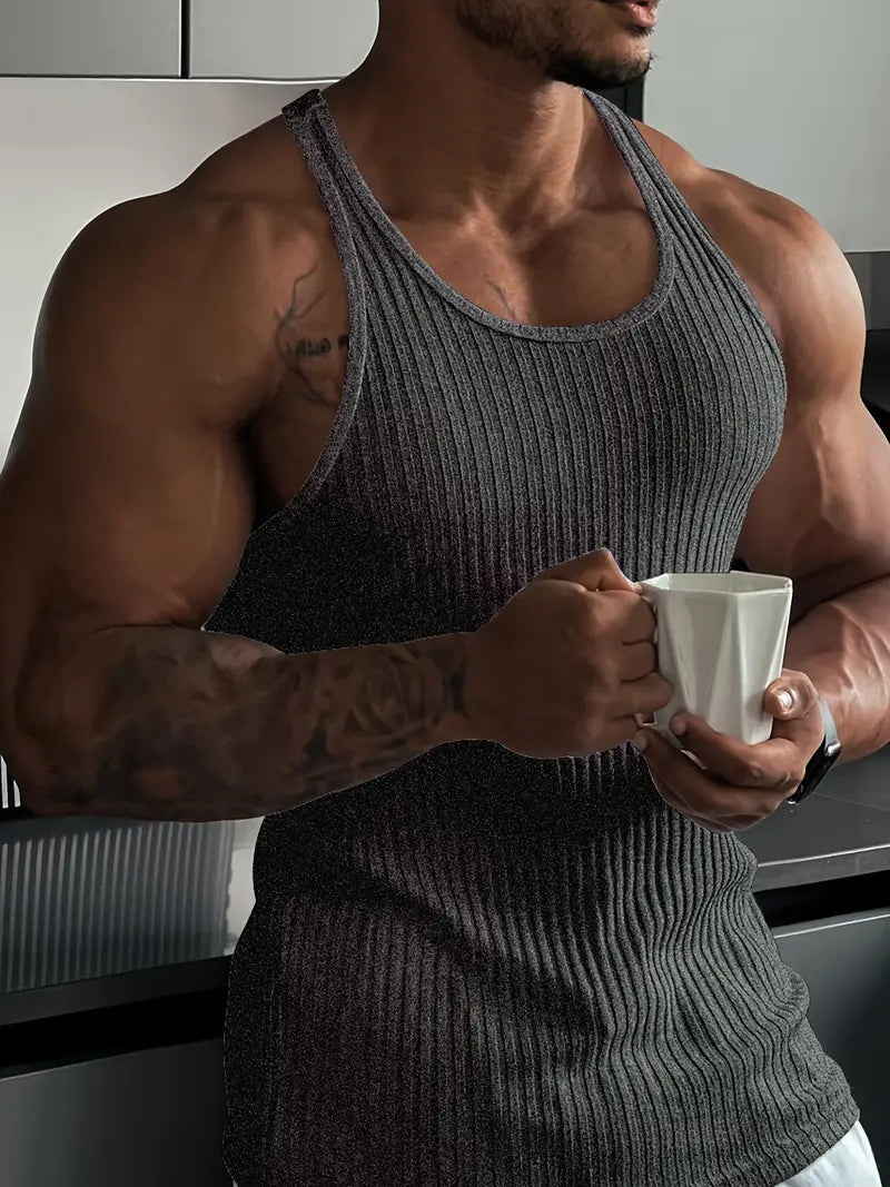 MuscleFit Rib Tanktop | Sportieve Singlet | Zomer & Gym Essential