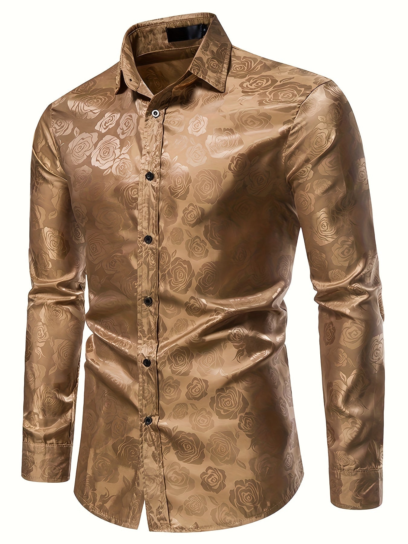 Jacquard Satijnen Overhemd voor Heren | Slim Fit | Luxe Bloemenstructuur