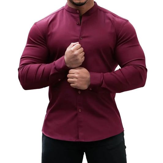 Prestige Fit Shirt | Lange Mouwen | Slim Fit met Opstaande Kraag