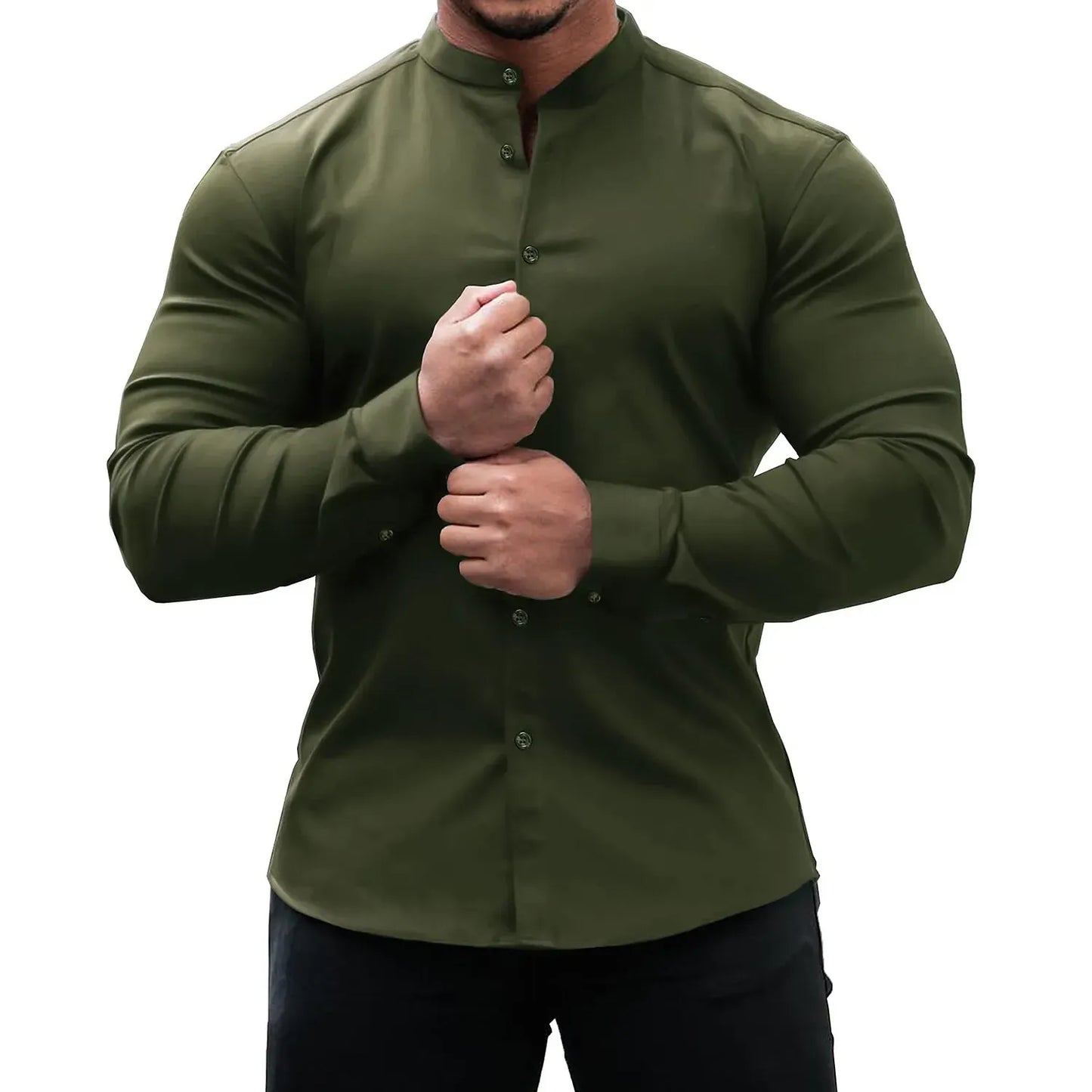 Prestige Fit Shirt | Lange Mouwen | Slim Fit met Opstaande Kraag