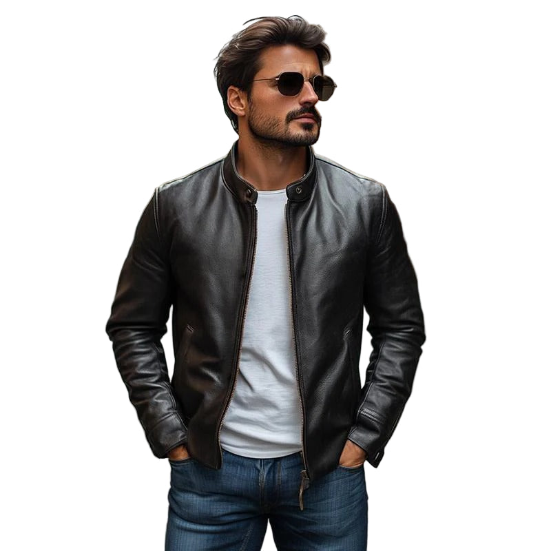 Metro Leather Jacket | Strak & Tijdloos | Stadsstijl in Zwart