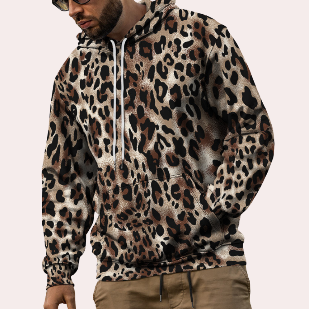 Hoodie Heren | Katoenmix | Luipaardprint & Streetstyle Vibe