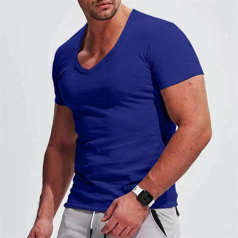 Diepe V-Tee | Slim Fit | Basic met Diepe Halslijn
