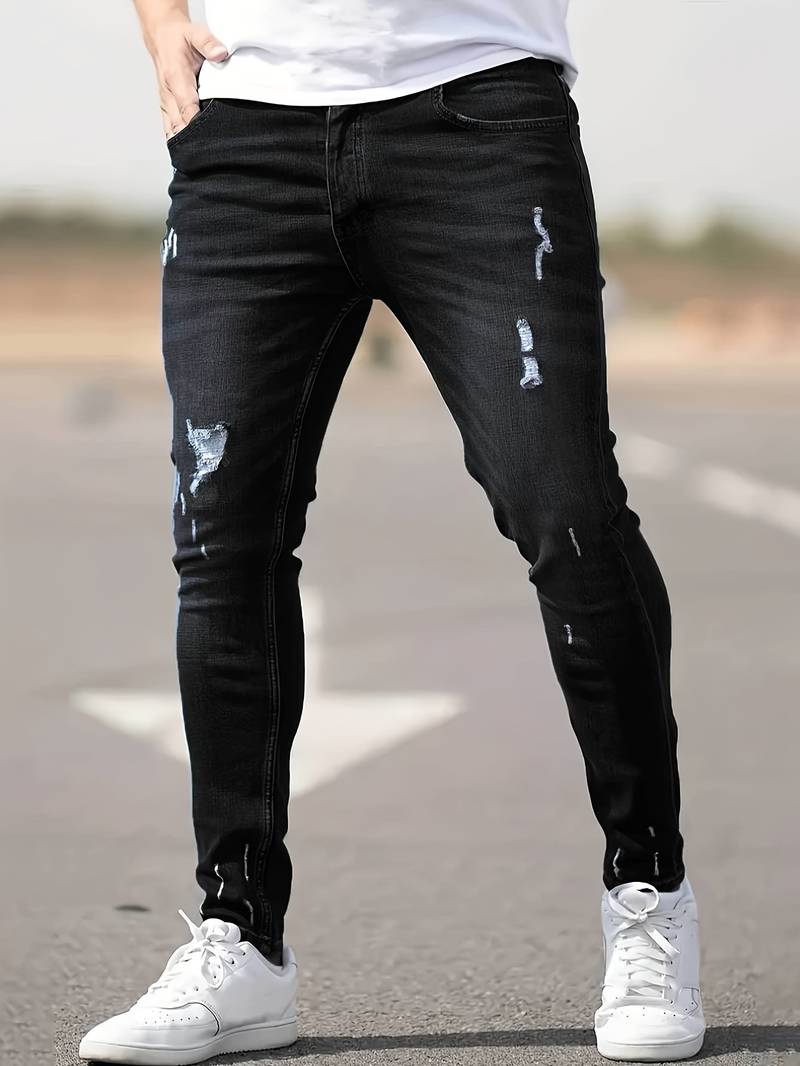 Heren Skinny Jeans met Beschadigde Details | Stretch Denim | Urban Streetwear Vibe