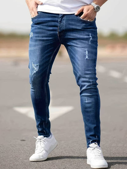 Heren Skinny Jeans met Beschadigde Details | Stretch Denim | Urban Streetwear Vibe