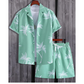 Heren Co-ord Set met Palmprint | Tropische Look | Zomer Essentials