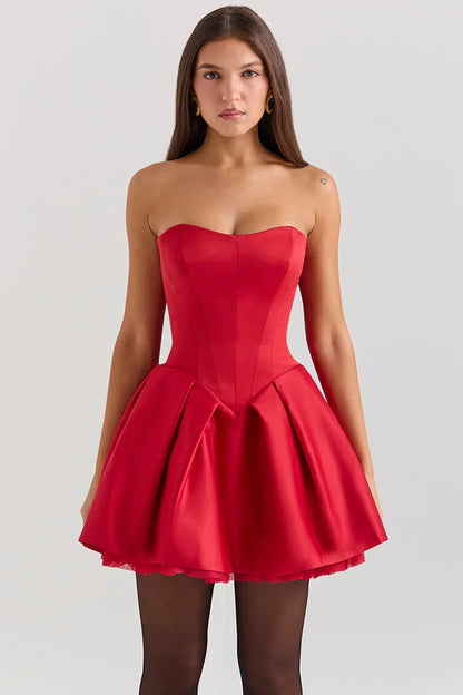 Scarlet Ruffle Dress | Mini | Scharlaken Ruffle Jurk