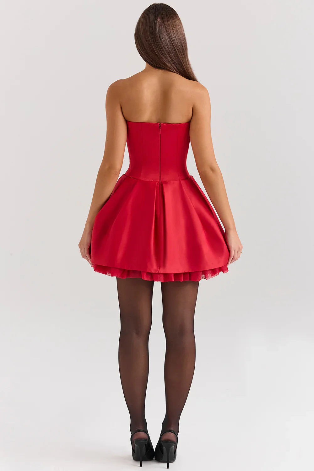 Scarlet Ruffle Dress | Mini | Scharlaken Ruffle Jurk