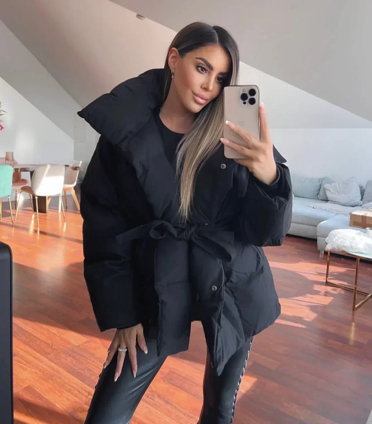 Aspen Belted Puffer | Tailleaccent | Winterproof Elegantie